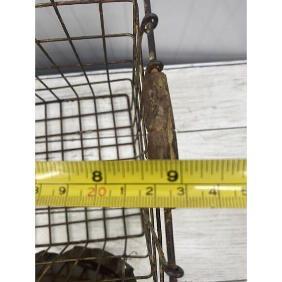 Vintage Metal Wire Locker Baskets Apple Pie Farmhouse Storage | Set of 2 - Picture 5 of 16